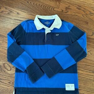 Vineyard Vines Kids Blue and Navy Striped Shirt